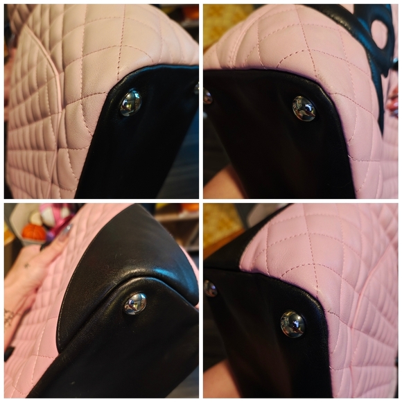 Chanel Cambon Pink and Black Quilted Leather Tote - Picture 2 of 13